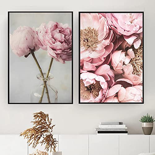 Art mural de style nordique pour habiller un grand mur vide de salon 70x100cm x2