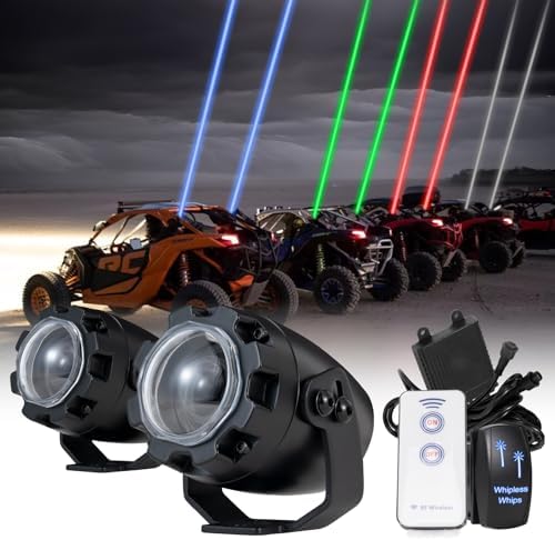 2 PCS Whipless LED Whip Lights Larger Brighter Spot Beam RGB Chas...