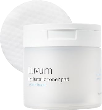 LUVUM Witch Hazel Hyaluronic Toner Pad, Witch Hazel, Hyaluronic Acid, pH 5.5, 60 Pads