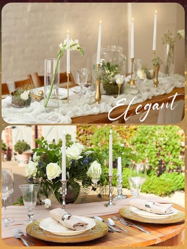 Image of Funtery 48 Pcs Flameless LED Taper Candles Battery Operated Candles Bulk Realistic LED Candlesticks Flickering for Wedding Church Party Home Decor(Ivory,11 Inch,Romantic Style)