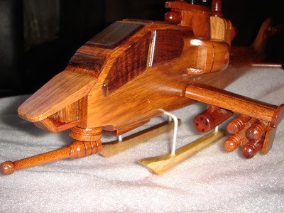 Ah-1 Cobra Hand Craft Wooden Model Helicopter Require Couple Simple Assembly