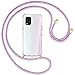 Produktbild mtb more energy® Handykette kompatibel mit Xiaomi Mi 10 Lite 5G (6.57'') - Purple Unicorn/Gold - Smartphone Hülle zum Umhängen - Anti Shock Full TPU Case