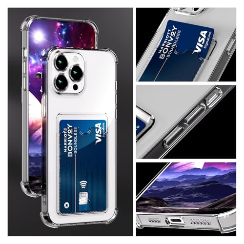 Image of AKABEILA Case for iPhone 14 Clear Cute Phone Case Soft TPU Wallet Case Slim Bag Cover Shockproof with Card Slot Holder