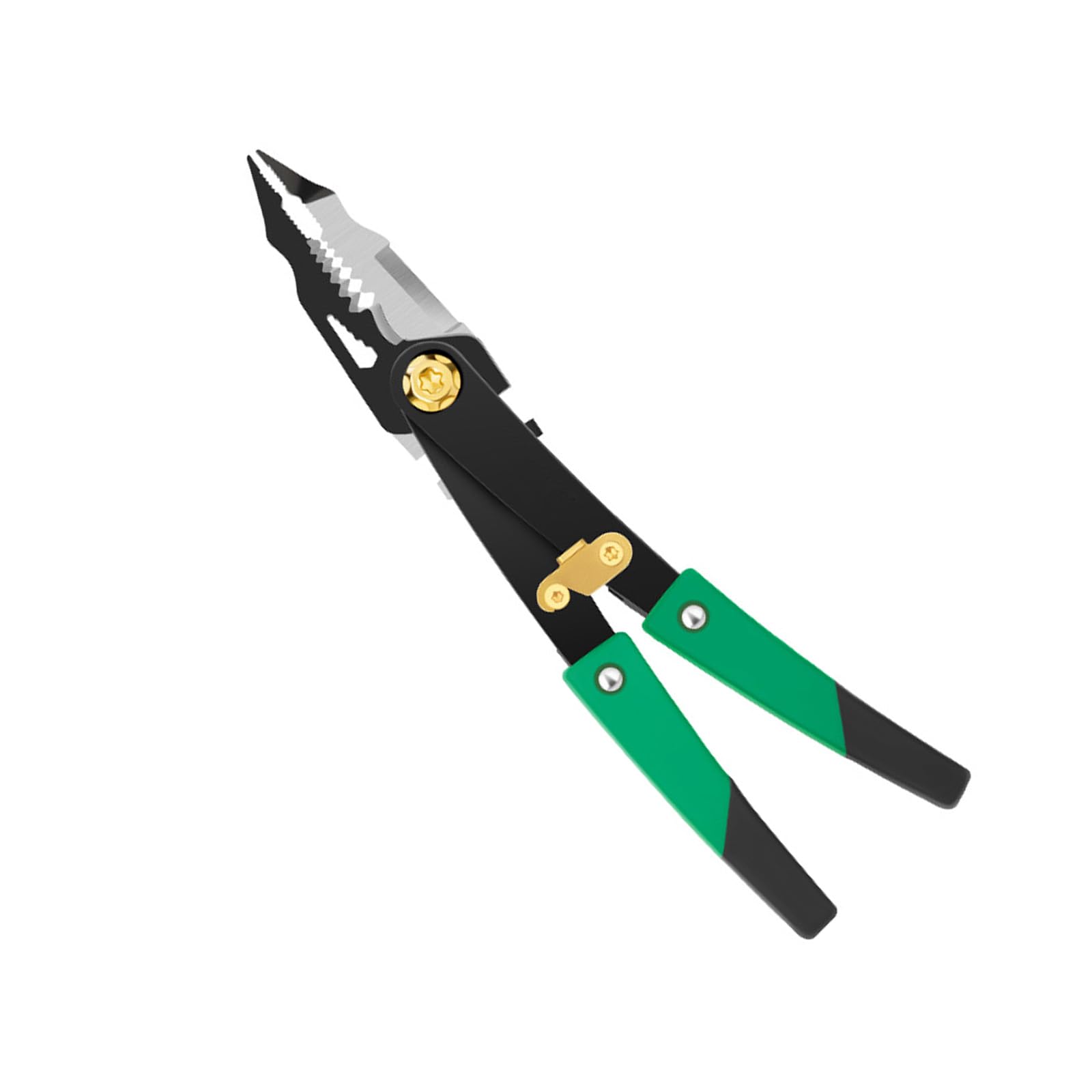 Professional Electrician Tool Double Purpose Wire Stripping and Metal Cutting Built in Sturdy Carbon Steel Head Stripper and Tin Snips Electrician Tool with Stripper Tin Cutter High