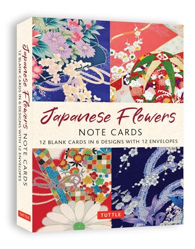 Japanese Flowers, 12 Note Cards: 12 Blank Cards in 6 Lovely Designs (2 each) with 12 Patterned Envelopes