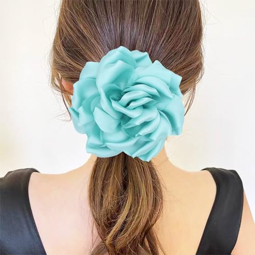 Image of Flower Brooch Pins for Women 5.5in Lapel Pins Large Rose Floral Brooches Dainty Satin Fabric Brooches Rose Flower Hair Clips Wedding Party Dance Clothes Accessories Jewelry