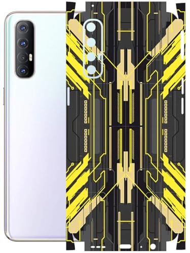 Image of AtOdds - Full Body Back Screen Guard Protector Film - Lamination Wrap Skin Sticker Compatible with Oppo Reno 3 PRO | Scratchproof Matte Finish (Cyber Yellow)