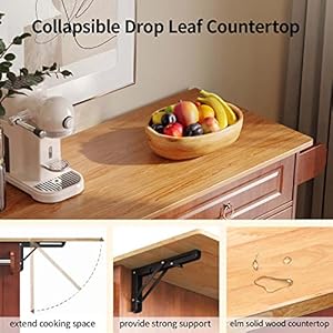 Aiho kitchen island cart with storage 52 mobile carts with rolling kitchen table with towel rack spice rack drawer large storage cabinet brown  urban country home decor