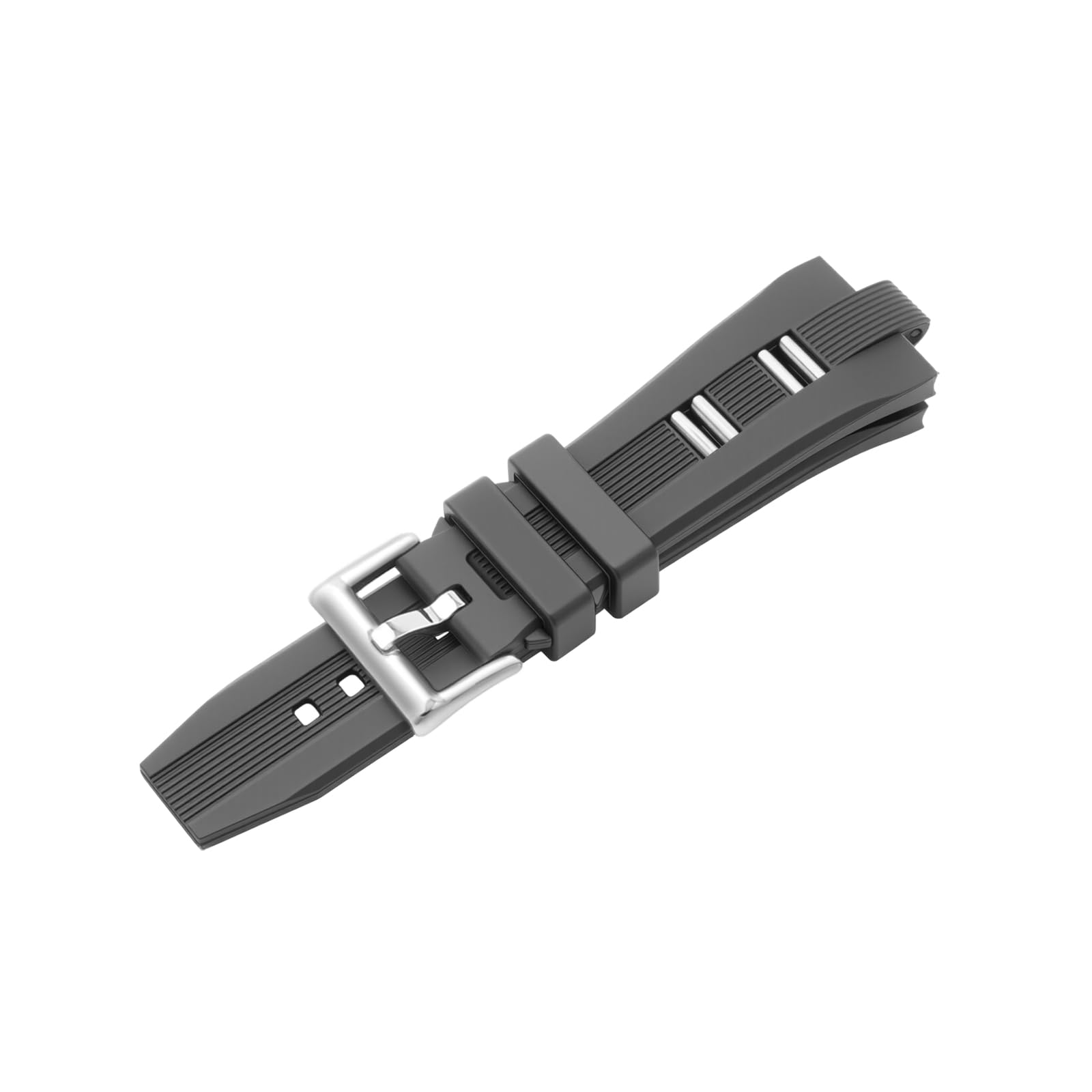 Bracelet de rechange en silicone souple compatible avec montre Diagono de 21 mm x 8 mm, pour homme et femme, noir