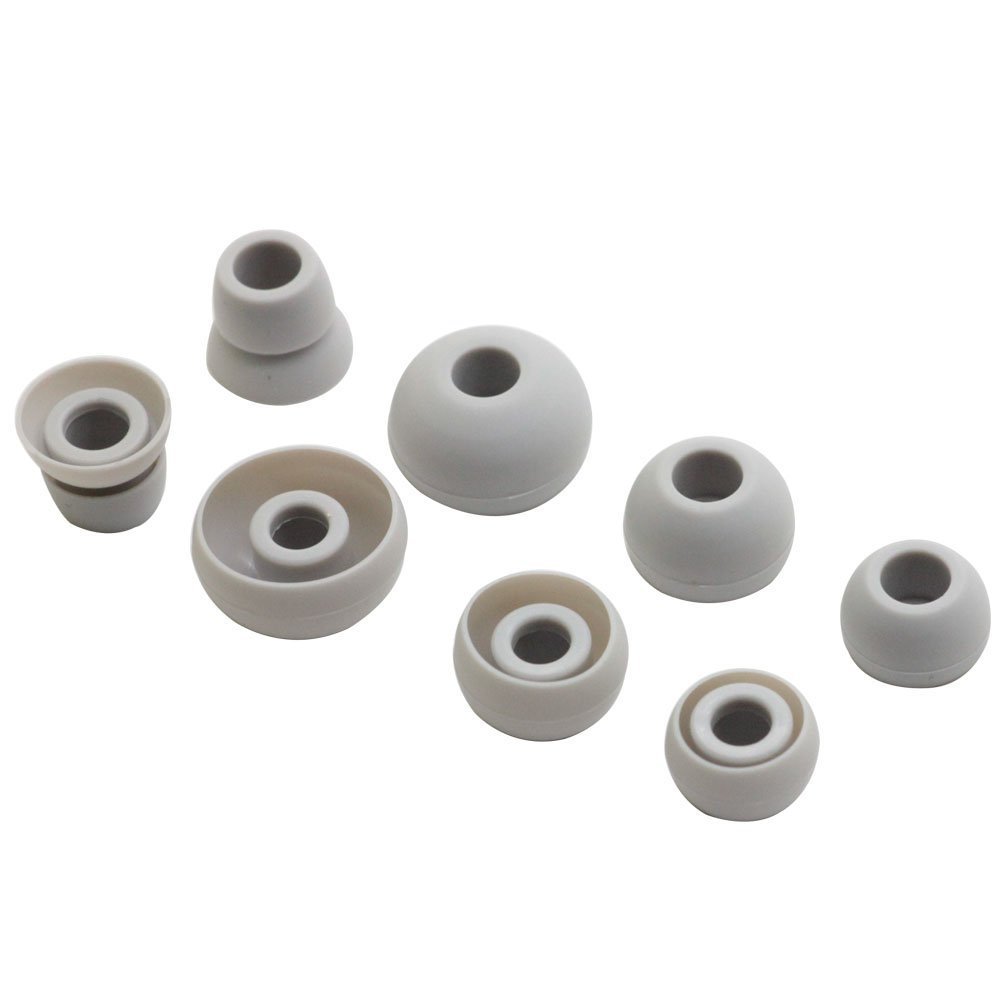 Alitutumao4 Pairs Replacement Earbuds Silicone Eartips Ear Buds Compatible with Powerbeats 2 Powerbeats 3 Wireless Beats by dr dre Headphones (Grey)