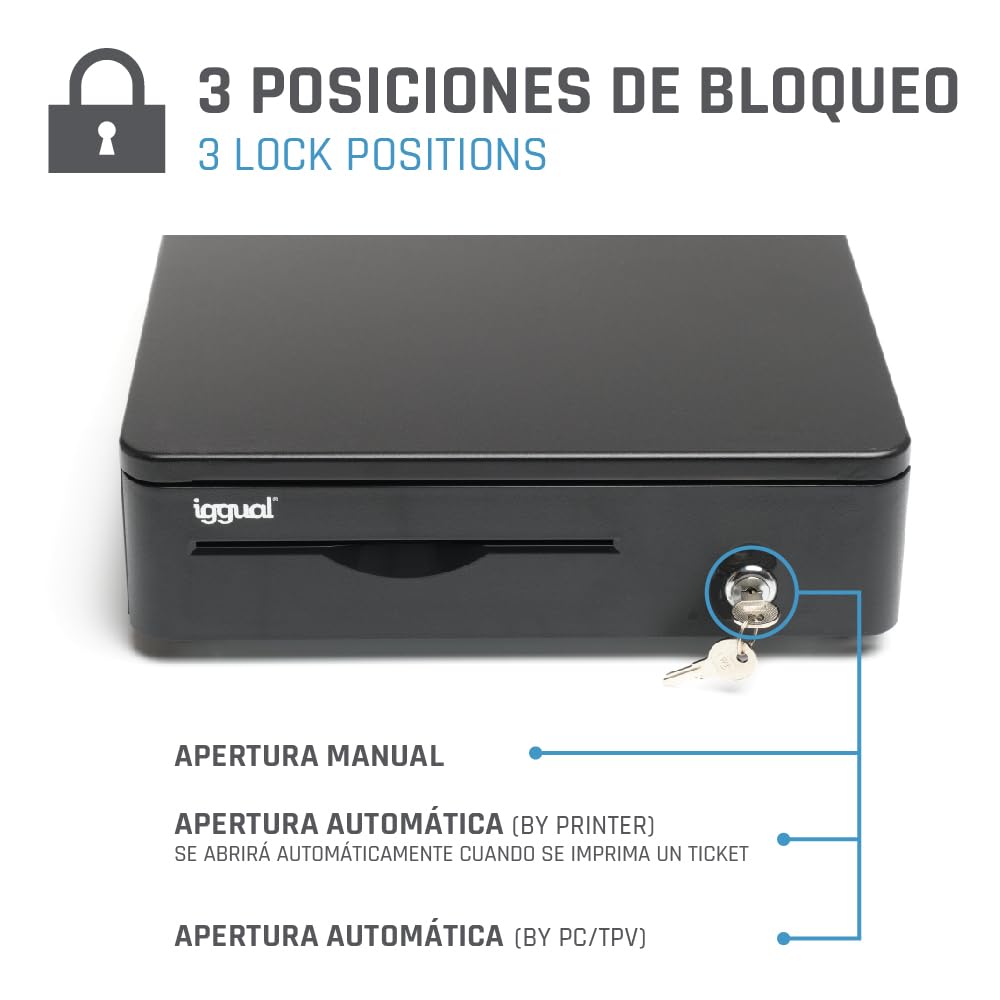 IGGUAL CAJÃ“N PORTAMONEDAS IRON-10R 38CM 4+5 NEGRO