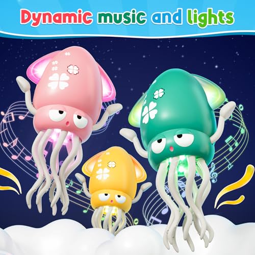 MACALOCA Tanzendes Octopus-Spielzeug, lustiges elektrisches tanzendes Octopus-Spielzeug mit LED & Musik, kreatives verrücktes 8-Bein-Action-Crawling Octopus für Stresslinderung & Kinder (Rosa)