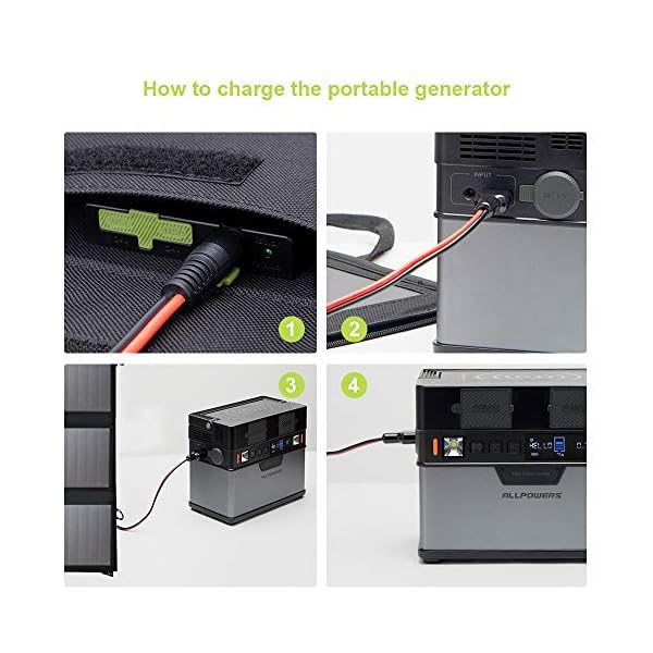 ALLPOWERS 100W Faltbares Solarpanel Solar ladegerät Solarmodul für Tragbare Powerstation mit 2 x USB Anschluss Outdoor Solargenerator für Reisen, Camping und Garten – Bild 6