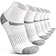 Merino Kurz Viertellänge Wandersocken, Sneaker Socken, Thermosocken Warme Wintersocken Wollsocken, Atmungsaktiv Laufsocken Sportsocken Trekkingsocken für Herren Damen 6 Paar(Weiße Serie,M(36-42))