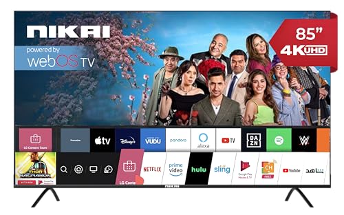 Nikai 85 Inch UHD LED WebOS Smart Tv Platinum Series, Magic Remote, Cinema Screen Design 4K Ultra HDR, Dolby Audio, Smart Voice Control, Apps YouTube, Netflix, Shahid – NIK85MEU4STN
