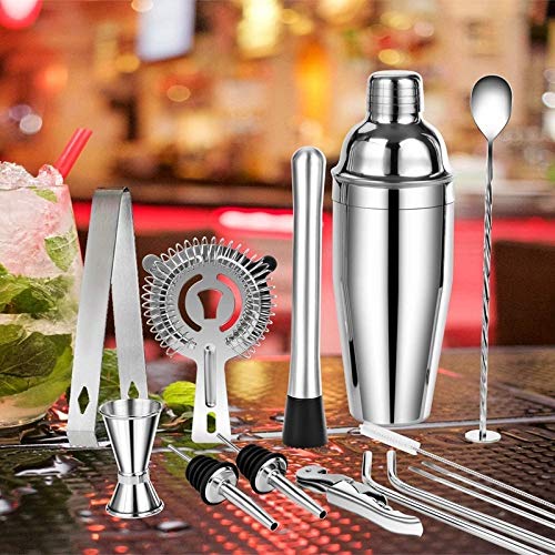 Juego de Coctelera con 14 Piezas para Bartender miniatura 6