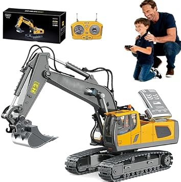 2026 Construction Rc Set Of 4, 2026 New Excavator Trucks with Cool Lights and Sounds, Complete Control Over The Construction Site, Alloy + Plastic Material, 2.4ghz Remote, 360 Rotation Excavator