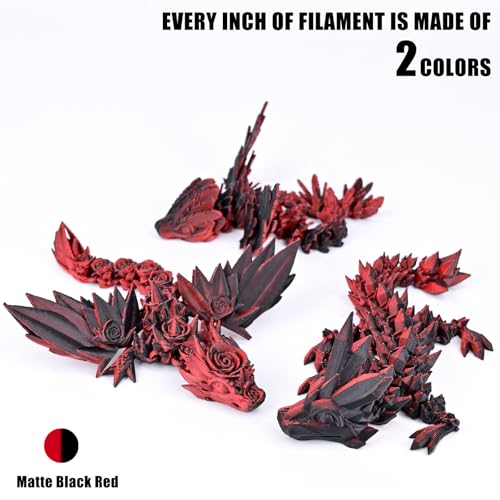 Image of OVV3D Matte PLA Filament 1.75mm, Red Black Dual Color PLA 3D Printer Filament,High Speed 3D Printing, + /-0.02mm 1kg