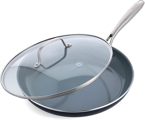 Miniatura 10 de GreenPan Swift - Sartén antiadherente de cerámica de 10 pulgadas, sin PFAS ni PFOA, cocina saludable, mango dorado de acero inoxidable, utensilios