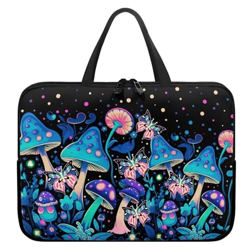 Uasibuni Stylish Laptop Bag for 15-17In Laptops, Cute Laptop Sleeve Bag, Black, Modern, Floral Pattern, Unisex-Adults