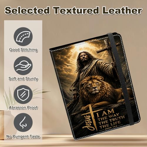 Image of Photo Album 4x6 120 Photos with Strong Elastic Band, Jesus Lion | Large Capacity Premium Leather Picture Album, Portable Wallet Albums Photo Book for Family Anniversaries Wedding Baby