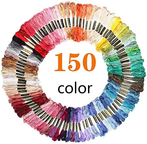 MoloTAR Rainbow Color Embroidery, Cross Stitch Threads, Bracelets, Crafts Floss,150 Skeins