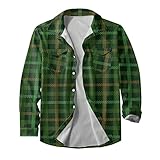Übergangsjacke Hemd Kariert Herren Übergangsjacke Herren Cordhemd Herren Button Kariertes Hemd Herren Baumfäller Hemd Herren Light Jacket Men Jacken Herren Hemd Herren Herren Grün 2Xl