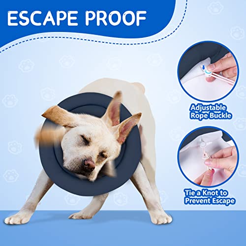Image of Soft Dog Cones for Small Medium Dogs and Cats, Adjustable Dog Donut Collar Water Proof(Grey,XXXL-13)