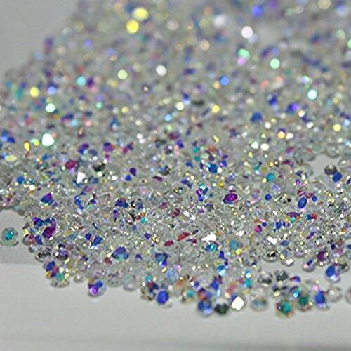 MOPRETTY 5200Pcs Mini Diamond Shining DIY Rhinestones Iridescent Crystals Need Glue Phone & Nail Art Decoration (AB Clear)