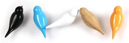 DesignSter Ganchos de resina para abrigos de pájaros, creativos montados en la pared, decoración de arte, sombrero, toallero, colgador, regalo para
