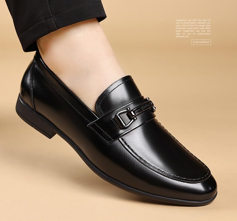 Men's Slip-On Wingtip Oxford Shoes Modern Business Formal Derby with Non-Slip Rubber Sole3