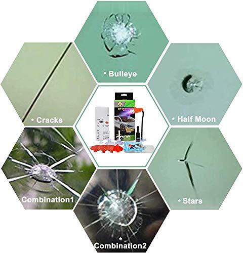 2020 Newest DIY Windshield Repair Kit, Fast Repair, Car Glass Repair Tool Set for Half-Moon Cracks and The Combination Cracks, with UV Curing Light