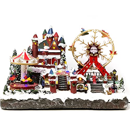 Allgala Jumbo Crafted Polyresin Christmas Village House Collectable Figurine-Carnival Ferris Wheel-Xh93440 #TOP28