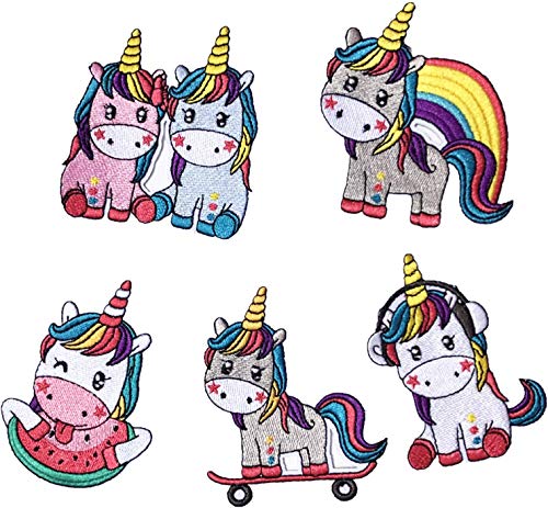 Parche de unicornio para planchar con diseño de  para mochilas  ropa y zapatos  paquete