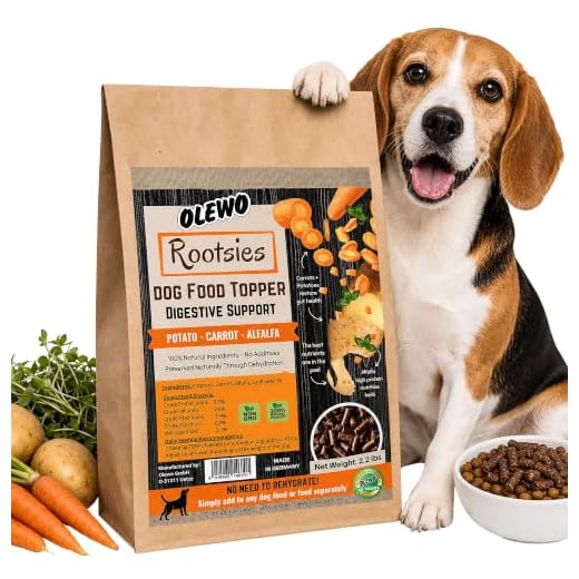 Olewo Rootsies Digestive Support Dehydrated Dog Food Topper with Potato, Carrot, Alfalfa – Promotes Gut Health and Helps with Loose Stools, 2.2 lbs