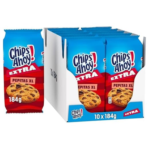 Chips Ahoy! Extra Pepitas XL Galletas Cookies Americanas con Pepitas Extra Grandes de Chocolate 184g - Pack de 10