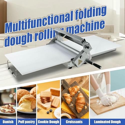 Laminadora de masa manual y plegable de acero inoxidable con panel para pizza 8