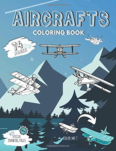 Aircrafts Coloring Book: Over 100 High Quality Illustration of Planes And More for Everyone Kids Toddlers Adults