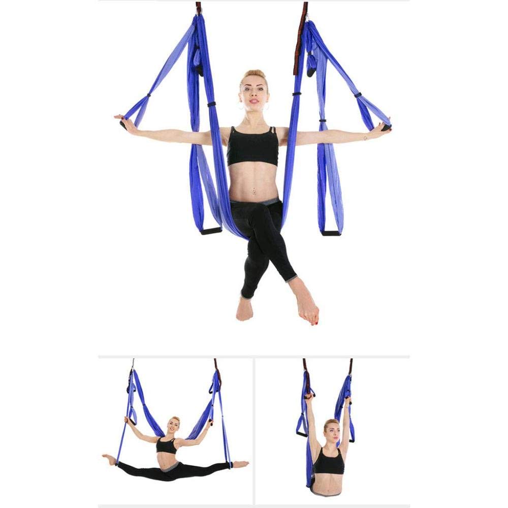 Aerial Yoga Hängematte, Anti-Schwerkraft-Yoga-Schaukel mit Karabiner und Daisy Chain, Pink
