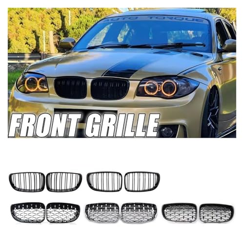 Calandre BMW E81 E87 E82 E88 remplacer grilles usées par calandre double lamelle noir chrome - 2