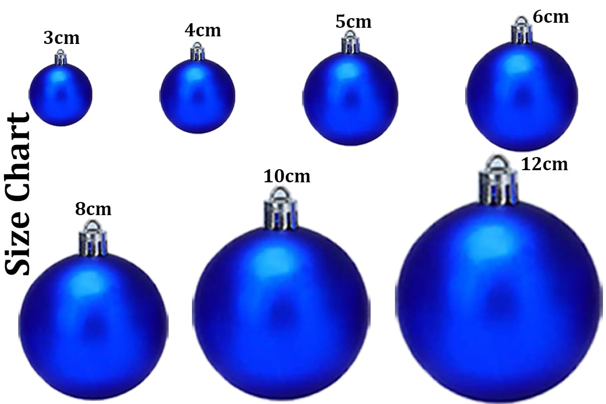FIZZYTECH Shatterproof Christmas Balls Ornaments 6 Pcs Blue Hanging Balls Size Perfect Xmas Tree Decorations (12 CM, Pack of 6) 3