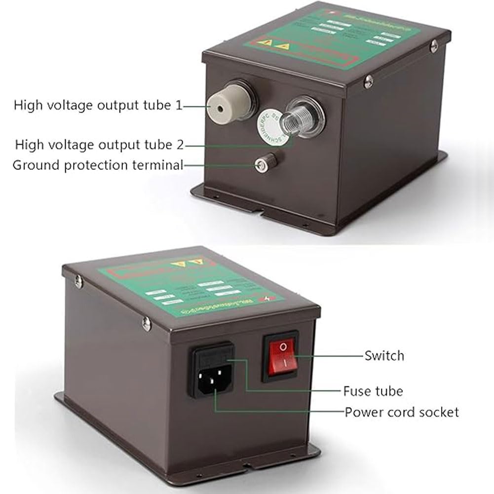 Pistolet jonizujący, antystatyczny pistolet do odkurzania, eliminator statyczny wysokiego napięcia z generatorem 4,6 kV, podwójny pistolet pneumatyczny do przemysłowego usuwania statycznego (0,2 ~ 0,8