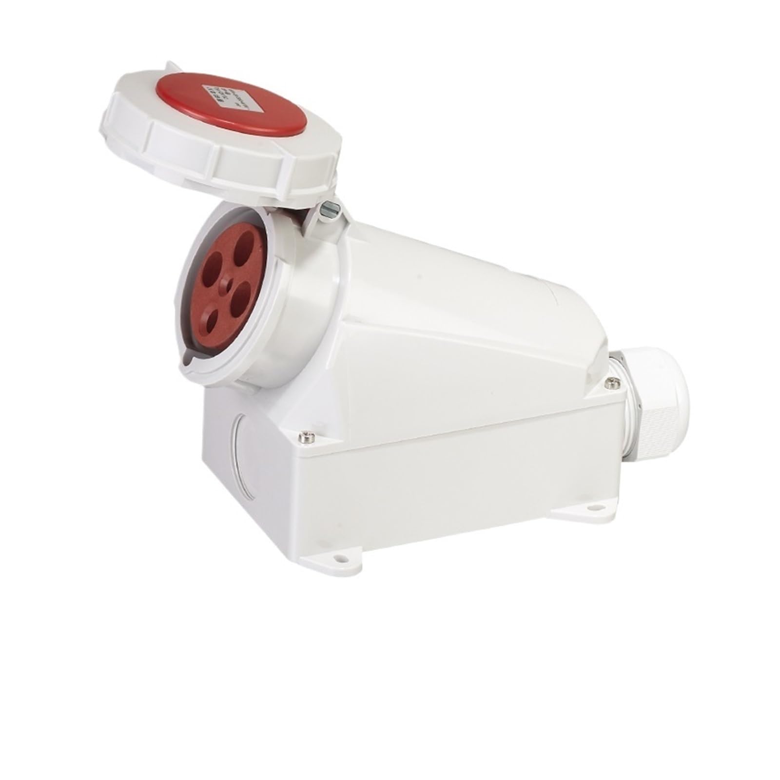 Conector industrial trifásico 4P 63A IP67 para maquinaria en talleres y naves exteriores