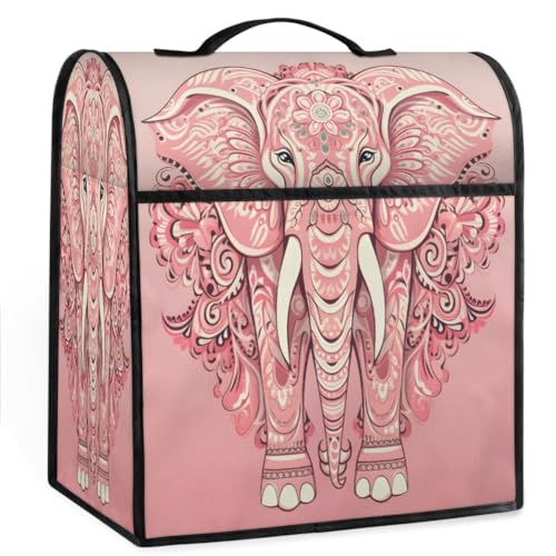 Coffee Maker Cover Bohemia Elephant Pink Kitchen Appliance Covers Small Appliance Covers Blender Cover Juicer Cover Dust Covers for Kitchen Appliances with Top Handle and Pockets,Washable,C861