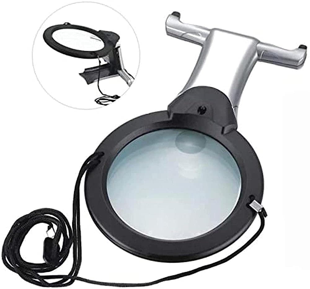 HJMMWT Mano Numping Glass Vetro 2X 6X Desktop Lettura Licaltificatore con Luce per Gli Anziani da Cucire Ricamo a Punto/A (A)