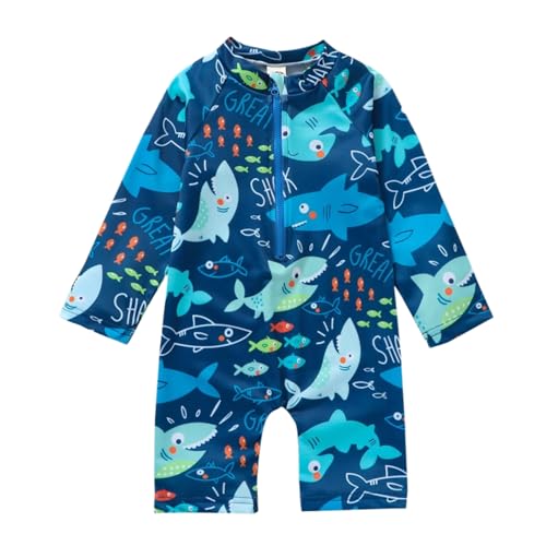 Opiniones de Trajes de baño para Bebé . 48 YAGATA - Traje de baño para bebé, de una pieza, protector de erupción, manga corta, con cierre, para verano, playa, de 0 a 3 años, Tiburón D, 1-2 Años
