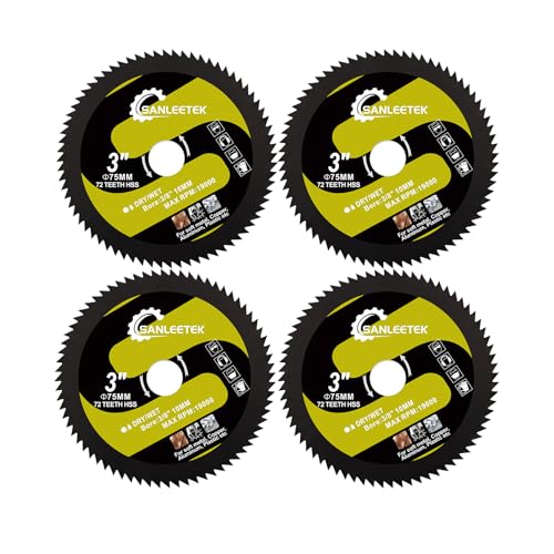 SANLEETEK 3 Inch 72T High Speed Steel Blade 4-Pack