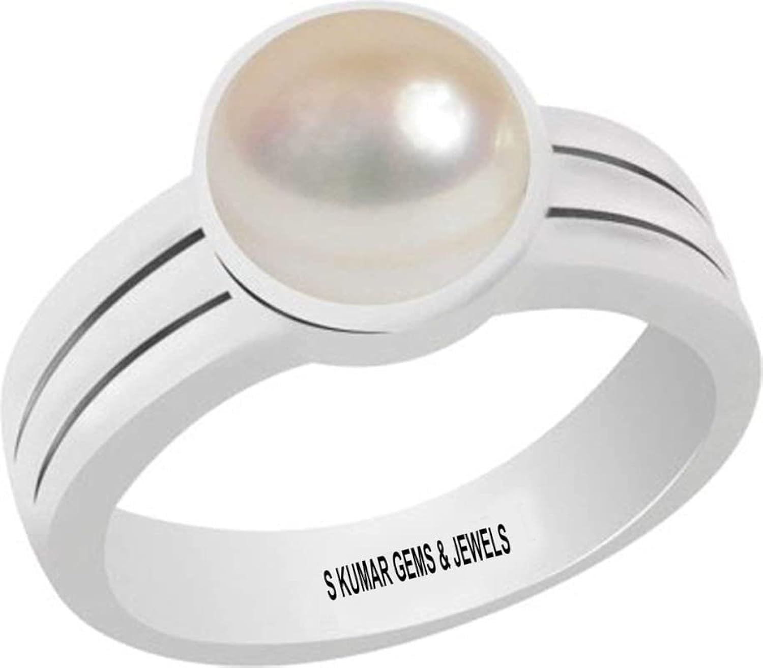 s kumar gems & jewels Certified Original Pearl (Moti) Birthstone 8.25 Ratti or 7.50 Ct Sterling Silver Ring for Astrology-picture-28