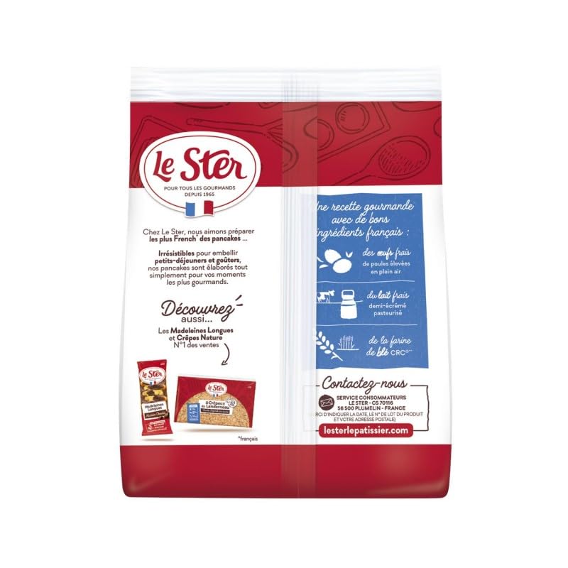 Délices du Matin : Paquets de Pancakes au Lait Frais LE STER (x8 - 280g) - Des pancakes moelleux et onctueux - Idéal pour un petit déjeuner gour - Le Lot De 4