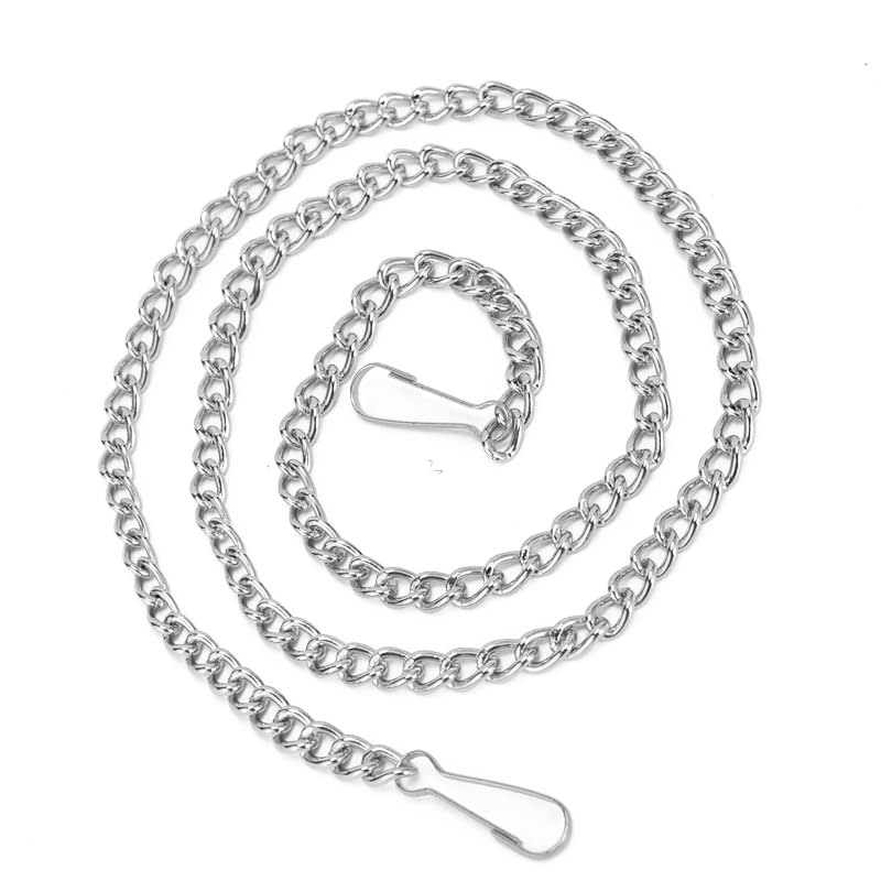 Image of SANGLE SOPFFY Stained Glass Window Hanging Chain, 4 Pcs 30 Inch Silver Metal Picture Hanging Chain Sunshine Catcher Stained Glass Window Panels Chains